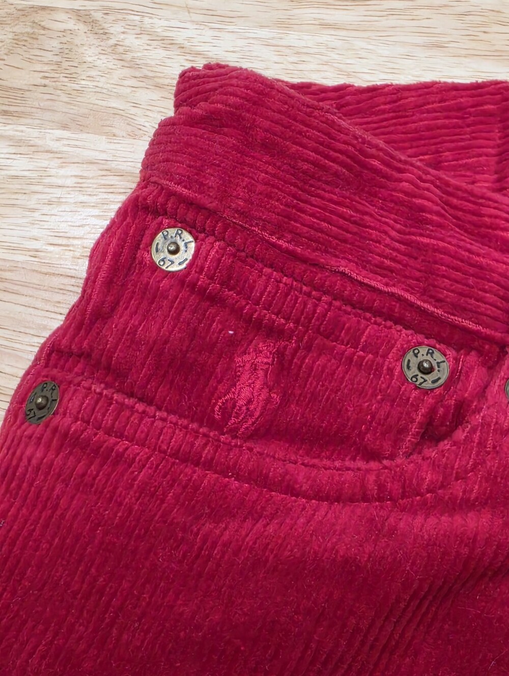 Ralph Lauren Corduroy Pants Boys Size 8 Red 5 Pocket Embroidered Pony - Picture 10 of 12